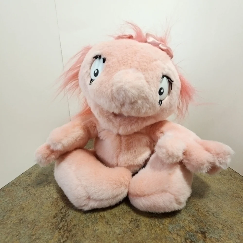 Pinky Full Body Hand Puppet Plush Long Pink Hair Pink‎ Stuffed Animal Toy 13